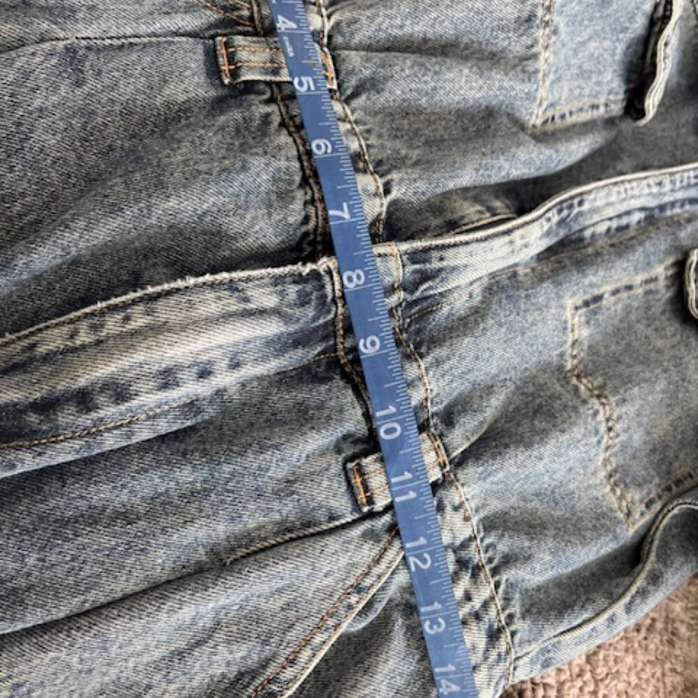 Free People We The Free Sammie Denim Coverall Jumpsuit Size M - Picture 7 of 9